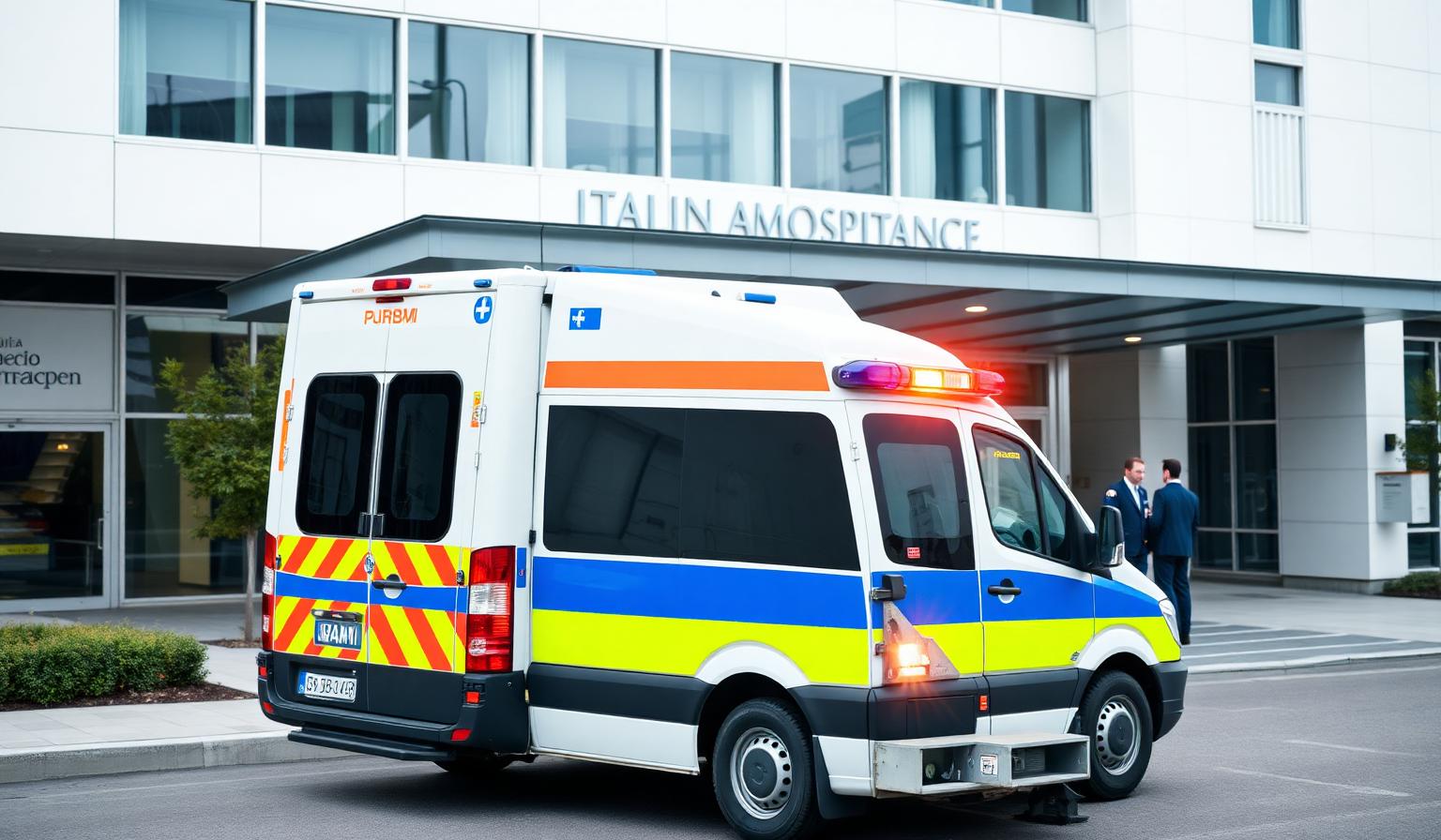 Ambulanza privata davanti all'ingresso di un ospedale italiano: come trovare un servizio affidabile