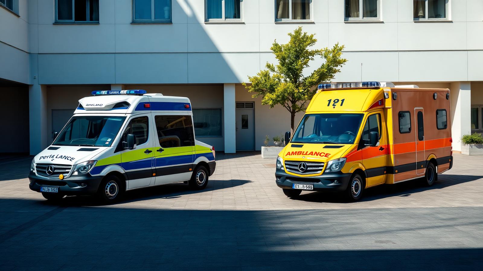 Confronto tra ambulanza privata e ambulanza del Servizio Sanitario Nazionale