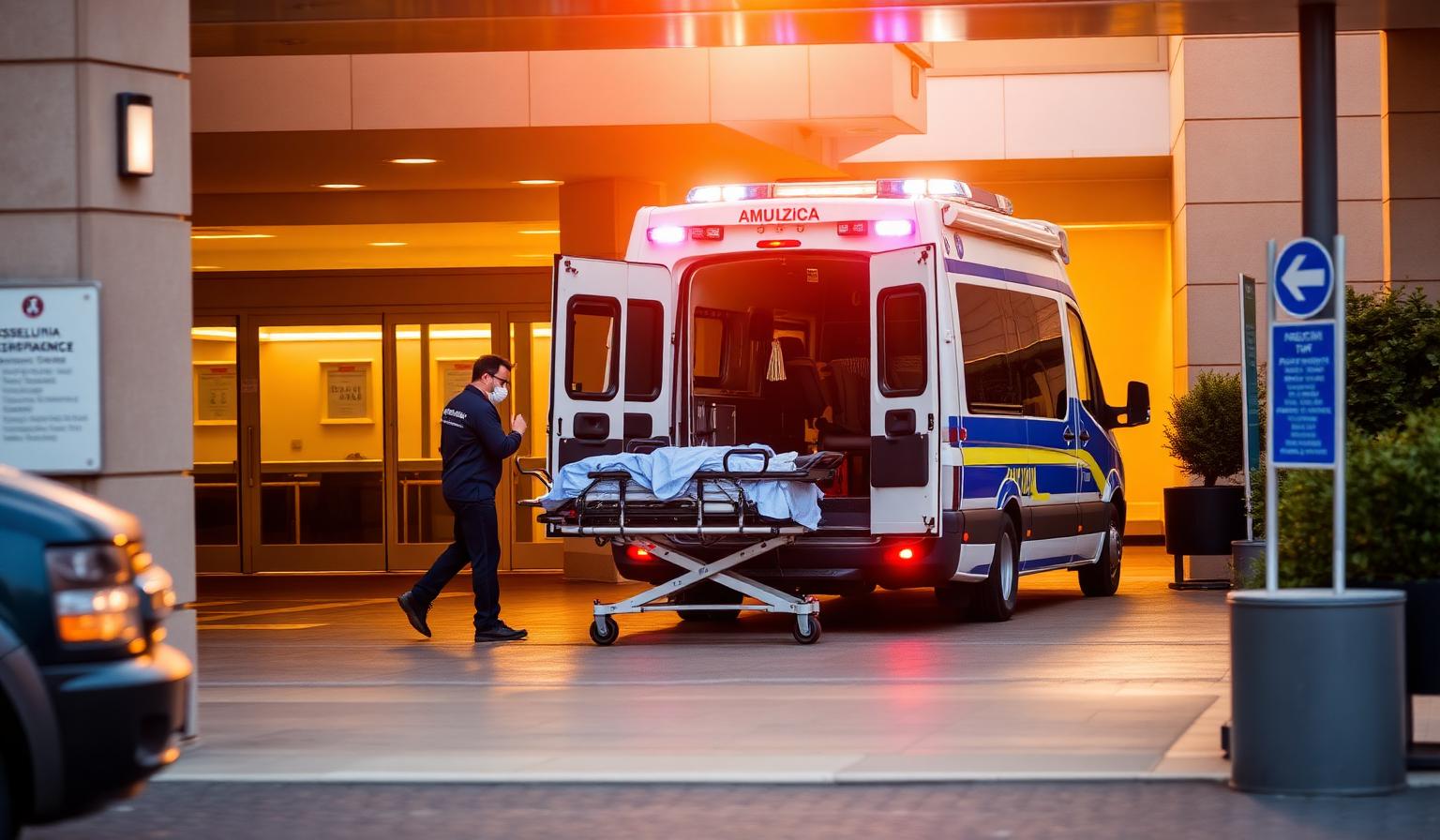 Trasporto secondario in ambulanza tra ospedali in Italia ed Europa con paramedico e barella