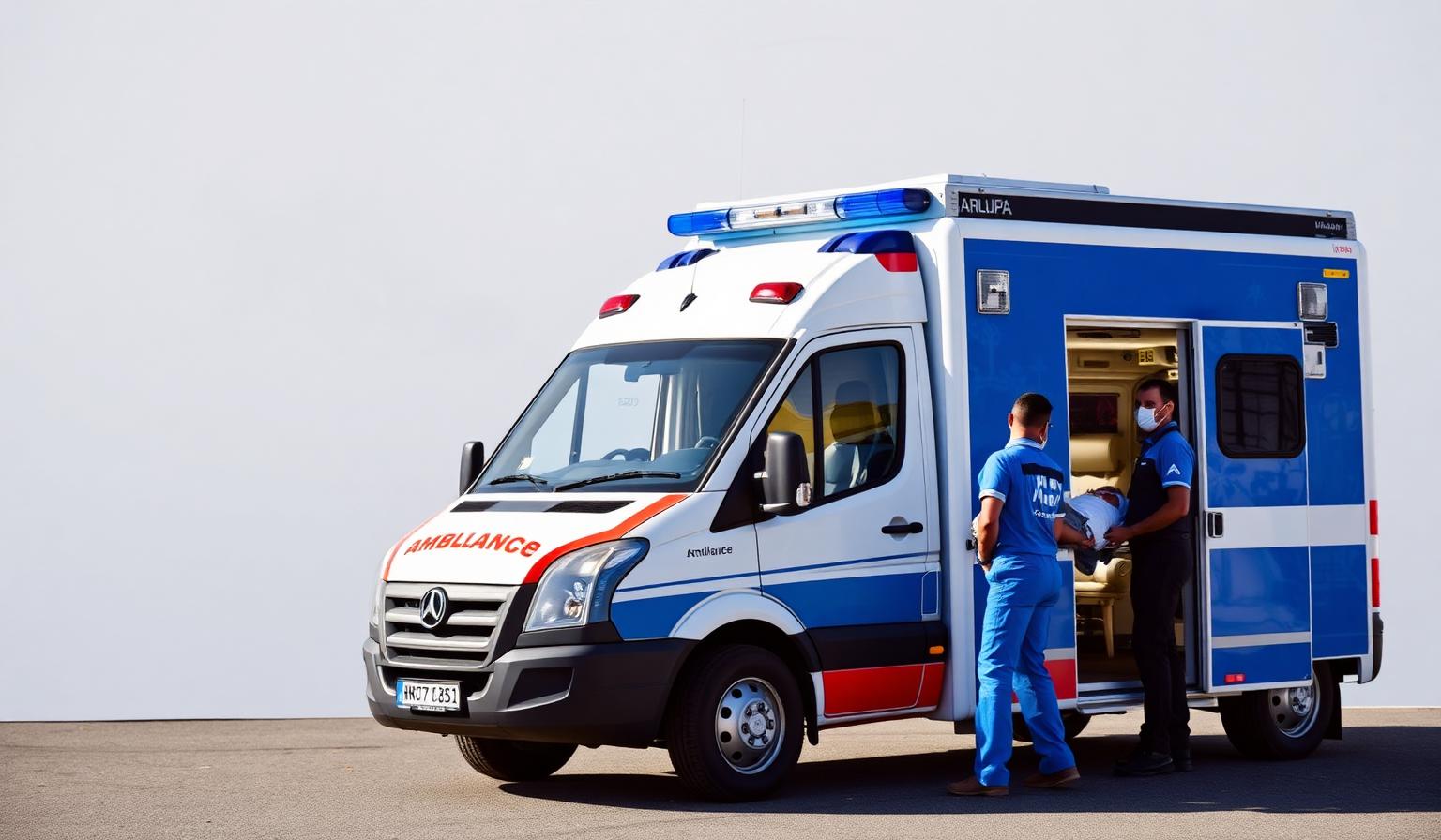 Ambulanza italiana per trasporto sanitario nazionale ed europeo con equipaggio e paziente