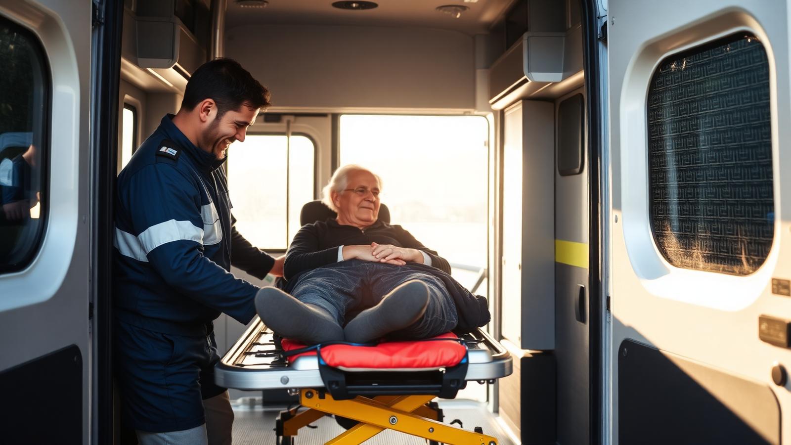 Ambulanza privata per trasporto sanitario programmato in dimissione da ospedale italiano